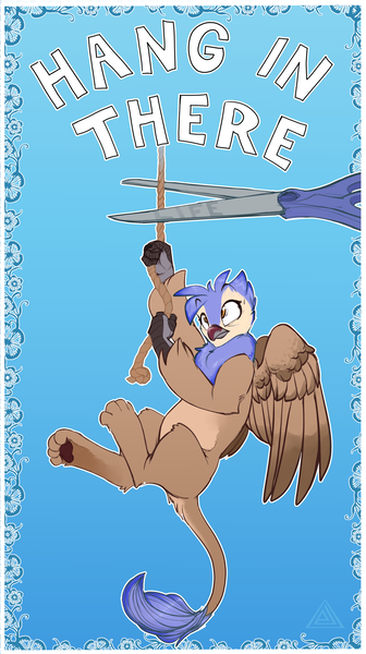 Size: 2002x3580 | Tagged: safe, artist:elicitie, derpibooru import, oc, oc:nyna kyo, unofficial characters only, gryphon, griffon oc, image, inspiration, paws, png, rope, scissors, wings