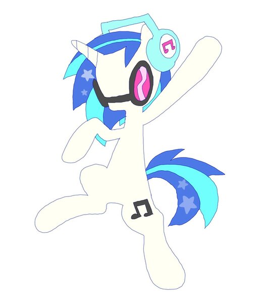 Size: 1473x1710 | Tagged: safe, artist:sprimks, derpibooru import, vinyl scratch, pony, unicorn, female, headphones, image, jpeg, mare, pose, raised hoof, simple background, solo, stars, white background