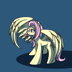 Size: 2000x2000 | Tagged: safe, artist:artevi, derpibooru import, fluttershy, pegasus, pony, atg 2023, image, newbie artist training grounds, png, shadow, solo, spread wings, wings