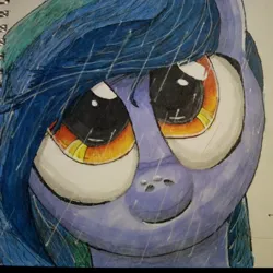 Size: 1920x1920 | Tagged: safe, artist:danatron1, derpibooru import, oc, oc:spark bug, earth pony, pony, fanfic, bust, fanfic art, fanfic cover, image, jpeg, portrait, rain, traditional art