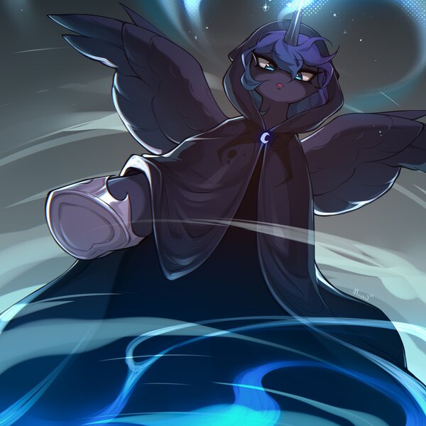 Size: 2048x2048 | Tagged: safe, artist:minekoo2, derpibooru import, princess luna, spirit of hearth's warming yet to come, alicorn, pony, a hearth's warming tail, female, image, jpeg, mare, scene interpretation, solo