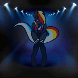 Size: 560x560 | Tagged: suggestive, artist:darky_wings, derpibooru import, oc, oc:darky wings, unofficial characters only, anthro, pony, animated, breasts, dancing, gif, image, light