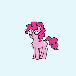 Size: 1920x1920 | Tagged: safe, derpibooru import, pinkie pie, earth pony, pony, animated, gif, image, puddle, simple background, solo, transformation