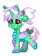 Size: 184x244 | Tagged: safe, derpibooru import, oc, oc:poptart, alien, dragon, insect, original species, pony, unicorn, pony town, accessory, animated, antennae, avatar, bat wings, blinking, bow, colored pupils, colored sclera, customized toy, cute, dragon wings, eyelashes, fangs, female, floppy ears, folded wings, freckles, gif, girly girl, gray, green body, green coat, green skin, horn, image, innocent, irl, mare, markings, no hooves, pastel, pattern, pawed, paws, photo, pigtails, pink, pixel art, pony with paws, purple, scaled, scales, short hair, short mane, short tail, shy, simple background, smiling, solo, stripes, sweet, tail, toy, trotting, unicorn horn, walk cycle, walking, walking away, white hair, white mane, white tail, wings
