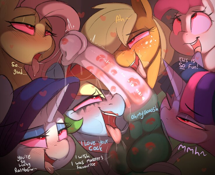 Size: 2048x1668 | Tagged: explicit, grimdark, alternate version, artist:welost, derpibooru import, applejack, fluttershy, pinkie pie, rainbow dash, rarity, twilight sparkle, zephyr breeze, earth pony, pegasus, pony, unicorn, ahegao, ball fondling, balls, big penis, blowjob, blushing, brother and sister, cock worship, dialogue, drool, drool string, eyes closed, eyes on the prize, eyeshadow, faceless male, female, floating heart, floppy ears, fluttercest, glazed dick, grope, group sex, harem, heart, horsecock, image, incest, jpeg, kiss mark, licking, licking cock, licking lips, lipstick, lipstick on penis, lucky bastard, makeup, male, mane six, mare, mind control, multiple blowjob, nudity, offscreen character, offscreen male, one eye closed, open mouth, open smile, oral, penis, sex, siblings, smiling, stallion, stallion on mare, straight, text, tongue out, want it need it, wing hands, wings, zephyr breeze gets all the mares