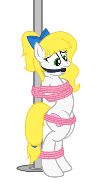 Size: 1980x3820 | Tagged: suggestive, artist:equestria secret guard, artist:radiantrealm, derpibooru import, oc, oc:cath, unofficial characters only, pegasus, pony, arm behind back, belly button, bipedal, blushing, bondage, bound and gagged, female, gag, helpless, horn, image, mare, pegasus oc, png, pole tied, rope, rope bondage, sexy, simple background, tied up, transparent background, wings