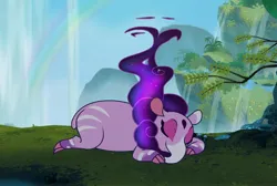 Size: 1102x742 | Tagged: safe, derpibooru import, screencap, them's fightin' herds, community related, game, image, jpeg, nidra (tfh), sleeping, tapir, video game