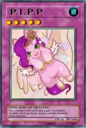 Size: 1497x2224 | Tagged: safe, artist:auroracursed, derpibooru import, edit, editor:dematrix-edit, pipp, pipp petals, pegasus, pony, g5, adorapipp, card, card game, cute, female, hand, happy, heart, hnnng, image, it's dangerous to go alone, looking at you, mare, meme, open mouth, open smile, pipp is short, pipp is smol, png, smiling, smol, sparkles, spread wings, take this, weapons-grade cute, wings, yu-gi-oh!