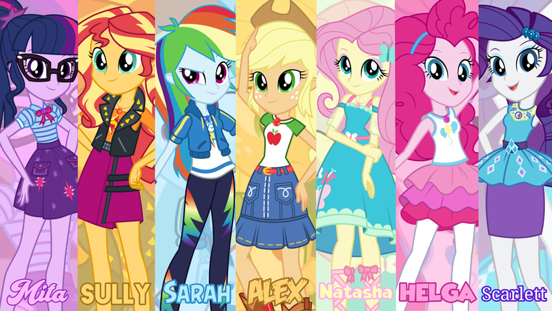 Size: 3410x1920 | Tagged: safe, artist:edy_january, derpibooru import, editor:edy_january, applejack, fluttershy, pinkie pie, rainbow dash, rarity, sci-twi, sunset shimmer, twilight sparkle, human, series:romantic stories, equestria girls, equestria girls series, applejack's hat, cowboy hat, fluttershy boho dress, geode of empathy, geode of fauna, geode of shielding, geode of super speed, geode of super strength, geode of telekinesis, hat, image, link in description, magical geodes, png, rarity peplum dress, real names, simple background, wallpaper