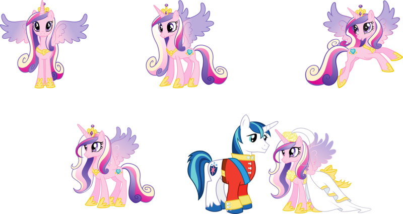 Size: 9134x4854 | Tagged: safe, derpibooru import, official, princess cadance, shining armor, alicorn, pony, unicorn, a canterlot wedding, .svg available, clothes, dress, duo, female, g4, image, male, mare, multeity, png, simple background, stallion, stock vector, transparent background, uniform, vector, wedding dress