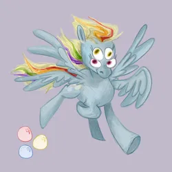 Size: 2048x2048 | Tagged: safe, artist:msponies, derpibooru import, pegasus, pony, four wings, fusion, fusion:derpy hooves, fusion:rainbow dash, image, jpeg, multicolored hair, multiple wings, rainbow hair, solo, spread wings, wings