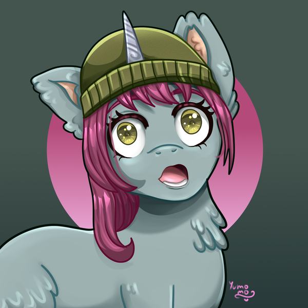 Size: 2500x2500 | Tagged: safe, artist:yumomochan, derpibooru import, pony, unicorn, g5, my little pony: a new generation, beanie, beanie hat, female, hat, image, mare, mint grove, o mouth, open mouth, png, solo, wide eyes