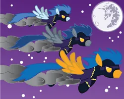 Size: 1500x1200 | Tagged: safe, artist:baron-kettell, artist:polygonical, derpibooru import, descent, nightshade, oc, pegasus, pony, female, flying, image, male, mare, mare in the moon, moon, png, shadowbolts, stallion, trio, vector