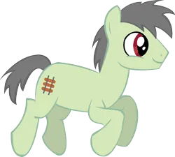 Size: 1040x935 | Tagged: safe, artist:baron-kettell, artist:polygonical, derpibooru import, oc, oc:little emerald, unofficial characters only, earth pony, pony, happy, image, jumping, male, png, simple background, smiling, solo, stallion, transparent background, vector