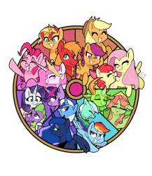 Size: 1360x1564 | Tagged: safe, artist:pyrelynx, derpibooru import, apple bloom, applejack, big macintosh, fluttershy, lyra heartstrings, pinkie pie, princess celestia, princess luna, rainbow dash, rarity, scootaloo, spike, sunset shimmer, thorax, tree hugger, trixie, twilight sparkle, twilight sparkle (alicorn), alicorn, changedling, changeling, earth pony, pegasus, pony, unicorn, art challenge, bust, color wheel, color wheel challenge, eyes closed, female, floating heart, grin, heart, heart eyes, image, king thorax, male, mane seven, mane six, mare, pink-mane celestia, png, shipping, simple background, smiling, sparity, squishy cheeks, stallion, straight, tongue out, transparent background, wingding eyes