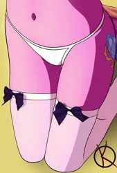 Size: 1070x1580 | Tagged: suggestive, artist:kpapwiss, derpibooru import, princess cadance, anthro, clothes, feet, image, jpeg, panties, socks, stockings, tail, thigh highs, underwear