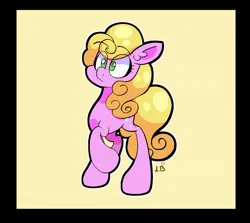 Size: 1800x1603 | Tagged: safe, artist:galaxydream22, derpibooru import, earth pony, pony, constelle, female, g4, image, jpeg, lucky star (g4), mare, passepartout, raised hoof, solo, tail