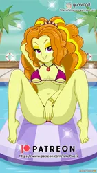 Size: 546x970 | Tagged: suggestive, artist:jakepixels, derpibooru import, adagio dazzle, human, equestria girls, bikini, breasts, busty adagio dazzle, clothes, female, gumroad, gumroad logo, image, looking at you, patreon, patreon logo, png, solo, solo female, stupid sexy adagio dazzle, swimming pool, swimsuit