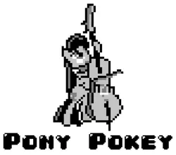 Size: 775x684 | Tagged: safe, artist:baron-kettell, artist:polygonical, derpibooru import, octavia melody, earth pony, pony, season 1, the best night ever, 8-bit, bipedal, cello, female, game boy, grayscale, image, jpeg, mare, monochrome, musical instrument, pixel art, pony pokey, simple background, solo, song cover, white background