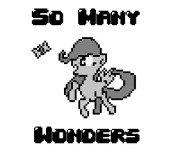 Size: 775x684 | Tagged: safe, artist:baron-kettell, artist:polygonical, derpibooru import, fluttershy, butterfly, insect, pegasus, pony, season 1, the cutie mark chronicles, 8-bit, female, filly, filly fluttershy, flying, game boy, grayscale, image, jpeg, monochrome, pixel art, simple background, so many wonders, solo, song cover, white background, younger