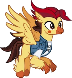Size: 1487x1618 | Tagged: safe, artist:lightningbolt, derpibooru import, ponified, classical hippogriff, hippogriff, pony, .svg available, beak, clothes, colored pupils, derpibooru exclusive, facial markings, flying, image, jacket, male, nick martin, png, shirt, show accurate, simple background, sleeping with sirens, smiling, solo, spread wings, t-shirt, talons, transparent background, undershirt, vector, wings