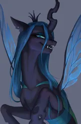 Size: 1950x3000 | Tagged: safe, artist:inarimayer, derpibooru import, queen chrysalis, changeling, changeling queen, belly, concave belly, crown, fangs, female, g4, gray background, image, jewelry, jpeg, lidded eyes, lighting, looking at you, narrowed eyes, open mouth, open smile, raised hoof, raised hooves, rearing, regalia, shading, simple background, sinister smile, slim, slit pupils, smiling, smiling at you, solo, spread wings, sternocleidomastoid, teeth, wings