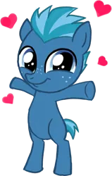 Size: 700x1104 | Tagged: safe, artist:catachromatic, derpibooru import, smallfry, earth pony, pony, my little pony: pony life, 5-year-old, bipedal, colt, foal, freckles, g4, g4.5 to g4, generation leap, heart, image, male, png, simple background, solo, transparent background