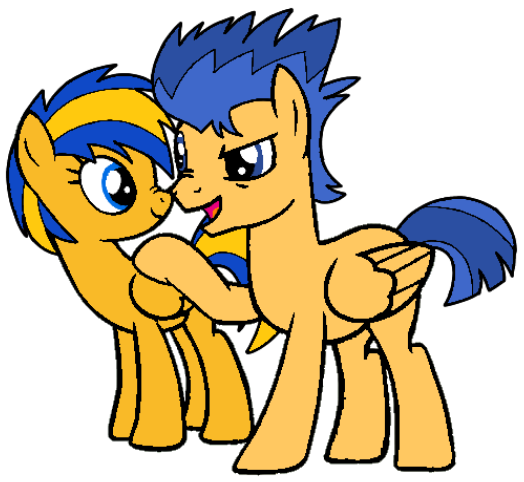 Size: 524x482 | Tagged: safe, artist:noikincade67, derpibooru import, flash sentry, oc, oc:flare spark, pegasus, pony, cousins, duo, duo male and female, female, image, male, png, simple background, transparent background