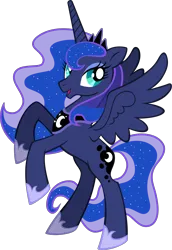 Size: 1762x2556 | Tagged: safe, derpibooru import, editor:catachromatic, princess luna, alicorn, pony, .svg available, female, g4, image, mare, open mouth, open smile, png, simple background, smiling, solo, stock vector, transparent background, vector