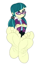 Size: 2000x3600 | Tagged: safe, artist:mixiepie, derpibooru import, juniper montage, equestria girls, movie magic, spoiler:eqg specials, barefoot, base, base used, clothes, crossed arms, feet, female, fetish, foot fetish, foot focus, glasses, image, pigtails, png, simple background, skirt, smiling, soles, solo, toes, transparent background, vector