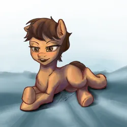 Size: 1919x1919 | Tagged: safe, artist:katty_miay_art, derpibooru import, ponified, earth pony, pony, crossover, eyebrows, eyelashes, female, image, lidded eyes, looking at you, luz noceda, lying down, png, solo, the owl house