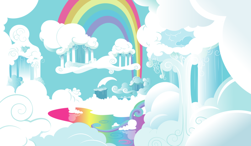 Size: 6857x4001 | Tagged: safe, derpibooru import, official, .svg available, background, cloud, cloudsdale, column, g4, image, liquid rainbow, png, rainbow, scenery, sky, stock vector, vector