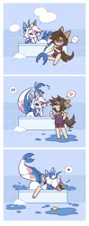 Size: 1210x3044 | Tagged: safe, artist:zenexart, derpibooru import, oc, anthro, earth pony, fish, original species, unguligrade anthro, angry, bath, bath time, bathroom, bathtub, blue eyes, bubble, clothes, comic, ears, emotes, eyes closed, fish tail, gay, heart, image, kissing, making out, male, one eye closed, one eye open, open mouth, png, rubber duck, speech bubble, sponge, tail, wet, yelling