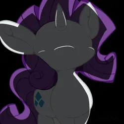 Size: 1000x1000 | Tagged: safe, artist:malachimoet, derpibooru import, rarity, pony, unicorn, black background, creepy, image, looking at you, no face, png, simple background, solo