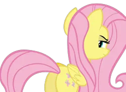 Size: 7496x5464 | Tagged: editor needed, safe, derpibooru import, edit, fluttershy, pegasus, pony, absurd resolution, bedroom eyes, butt, caught, female, flutterbutt, folded wings, image, looking at you, plot, png, sexy, she knows, simple background, smiling, smirk, smug, solo, transparent background, vector, wings