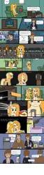 Size: 3000x12000 | Tagged: safe, artist:dafid25, derpibooru import, applejack, pear butter, oc, human, pony, clothes, coffee, coffee mug, couch, crying, food, image, mug, news, news report, png, tea, television, uniform