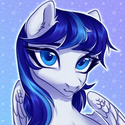 Size: 3000x3000 | Tagged: safe, artist:nika-rain, derpibooru import, oc, oc:snowflake flower, unofficial characters only, pegasus, pony, bust, cute, female, image, png, portrait, simple background, sketch, solo