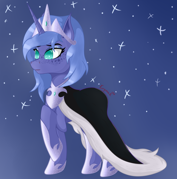 Size: 3240x3280 | Tagged: safe, artist:krymak, derpibooru import, princess luna, pony, female, image, mare, png, simple background, solo