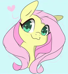 Size: 2698x2935 | Tagged: safe, artist:twiliset, derpibooru import, fluttershy, pegasus, pony, :3, blue background, blushing, cute, derpibooru exclusive, female, heart, image, jpeg, looking at you, mare, red face, simple background, smiling, smiling at you, solo, starry eyes, wingding eyes