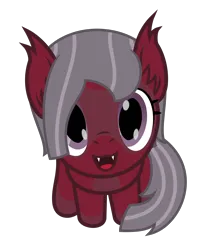 Size: 1674x2037 | Tagged: safe, artist:mrkm, derpibooru import, part of a set, oc, oc:cherry night, unofficial characters only, bat pony, pony, :3, :d, badumsquish's kitties, bat pony oc, bat wings, derpibooru exclusive, fangs, female, image, looking at you, looking up, looking up at you, mare, open mouth, open smile, png, simple background, smiling, solo, transparent background, wings