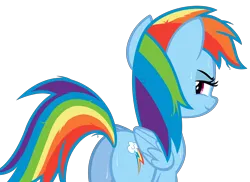 Size: 7496x5464 | Tagged: editor needed, safe, derpibooru import, edit, rainbow dash, pegasus, pony, absurd resolution, bedroom eyes, butt, caught, female, folded wings, image, looking at you, plot, png, rainbutt dash, sexy, she knows, simple background, smiling, smirk, smug, solo, sweat, transparent background, vector, wings