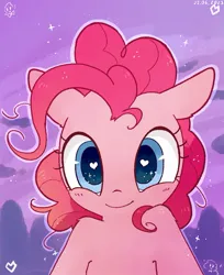 Size: 799x981 | Tagged: safe, artist:fipoki, derpibooru import, pinkie pie, earth pony, pony, bust, cute, diapinkes, female, heart, heart eyes, image, jpeg, looking at you, mare, smiling, smiling at you, solo, wingding eyes