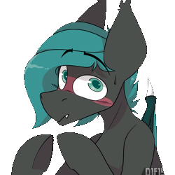 Size: 2560x2560 | Tagged: safe, artist:difis, derpibooru import, oc, oc:smidge, unofficial characters only, bat pony, pony, animated, auction, auction open, big eyes, blushing, commission, cute, fangs, gif, halfbody, image, male, shy, simple background, solo, stallion, sweat, transparent background, watermark, ych animation, your character here