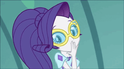Size: 656x368 | Tagged: safe, derpibooru import, rarity, equestria girls, equestria girls series, i'm on a yacht, spoiler:eqg series (season 2), alternate hairstyle, animated, bedroom eyes, clothes, gif, glasses, image, sunglasses, waifu