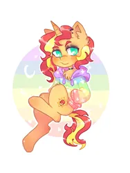 Size: 960x1280 | Tagged: safe, artist:jackytheripperart, derpibooru import, sunset shimmer, pony, unicorn, clothes, collar, ear piercing, earring, eyeshadow, hoodie, image, jewelry, makeup, piercing, png, rainbow, simple background, solo