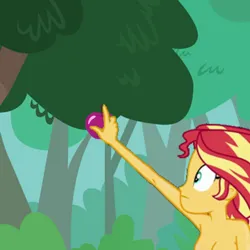 Size: 1080x1080 | Tagged: artist needed, suggestive, anonymous artist, derpibooru import, sunset shimmer, equestria girls, adam and eve, ass, breasts, butt, female, forbidden fruit, garden of eden, genesis, image, nudity, photo, png, practitioner of naturism, text, tree
