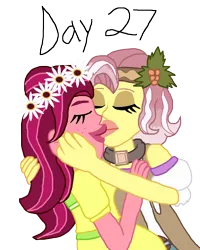 Size: 3000x3757 | Tagged: safe, artist:ktd1993, derpibooru import, gloriosa daisy, vignette valencia, equestria girls, female, image, kissing, lesbian, png, shipping, simple background, transparent background