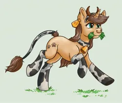 Size: 1900x1600 | Tagged: safe, artist:alexispaint, derpibooru import, oc, oc:plomotte paw, pony, unicorn, clothes, cow suit, female, image, jpeg, mare, socks, solo