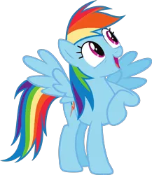 Size: 3818x4389 | Tagged: safe, derpibooru import, official, rainbow dash, pegasus, pony, .svg available, female, g4, image, mare, png, raised hoof, simple background, solo, stock vector, transparent background, vector