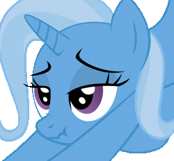 Size: 600x557 | Tagged: safe, artist:luckysmores, derpibooru import, trixie, pony, unicorn, animated, bedroom eyes, exploitable meme, female, gif, image, iwtcird, mare, meme, scrunchy face, simple background, solo, stretching, transparent background, vibrating